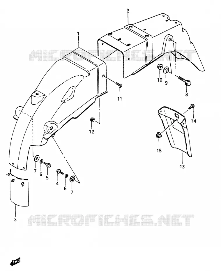 ACHTERSPATBORD Suzuki MOTO 250 RG 1987  RG250FH(G/H)