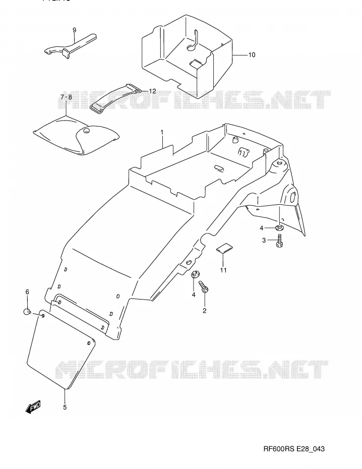 ACHTERSPATBORD Suzuki MOTO 600 RF 1995  RF600RS(E28)