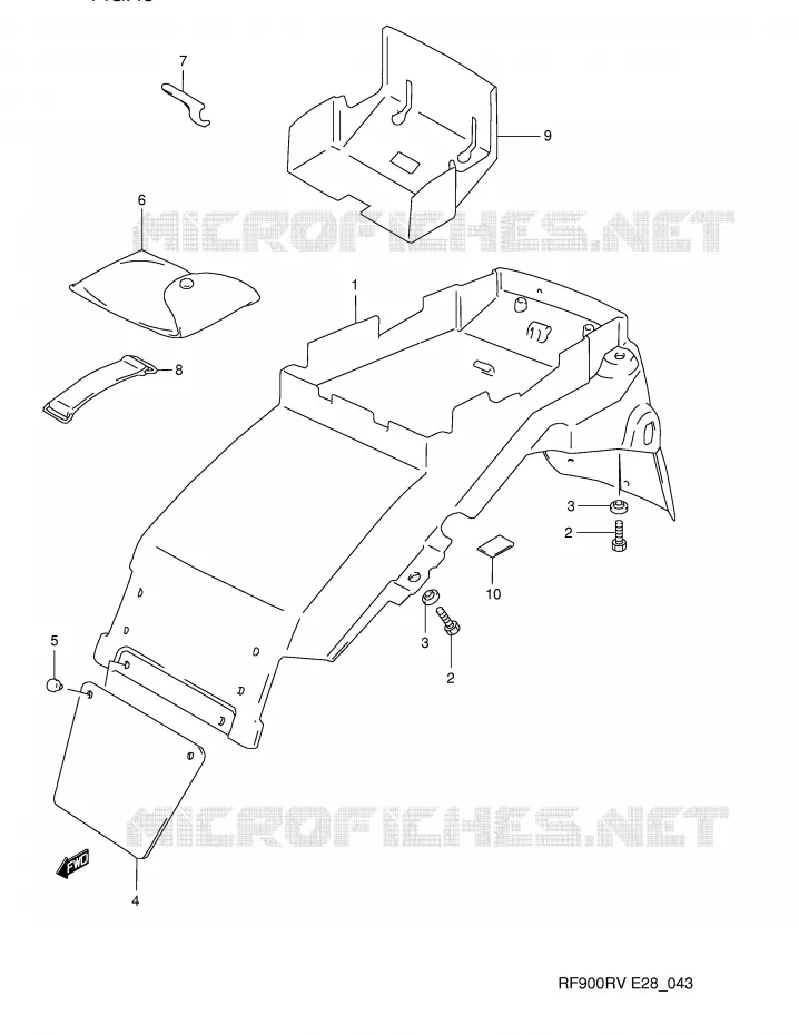 ACHTERSPATBORD Suzuki MOTO 900 RF 1995  RF900RZS(E28)