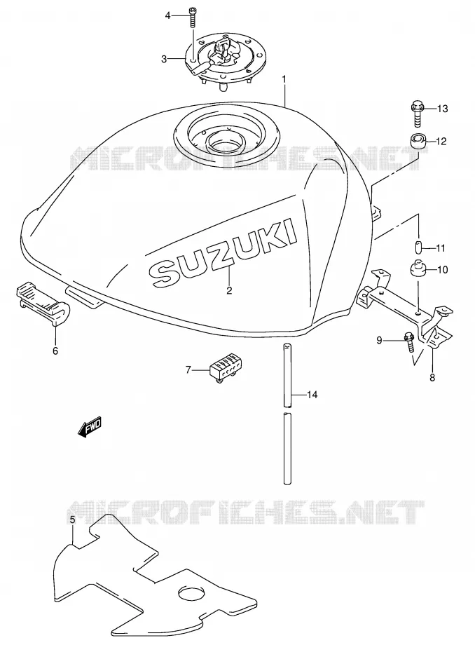 BENZINETANK (MODELE P/R/S/T) Suzuki MOTO 600 RF 1996  RF600RUT(E2)