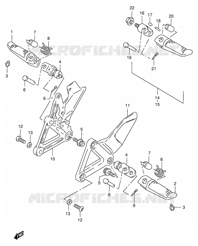 FOOTREST Suzuki MOTO 125 RG 1999  RG125FX(E6)