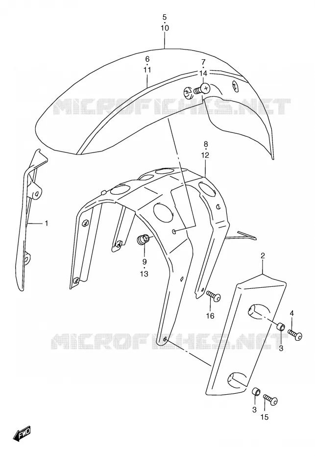 FRONT FENDER (MODELE V) Suzuki MOTO 800 MARAUDER 2002  VZ800K2(E2)