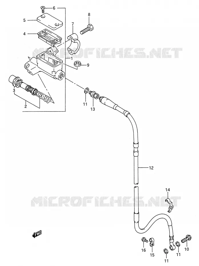 FRONT HOOFDREMCILINDER (MODELE N) Suzuki MOTO 250 RM 1989  RM250K(E28)