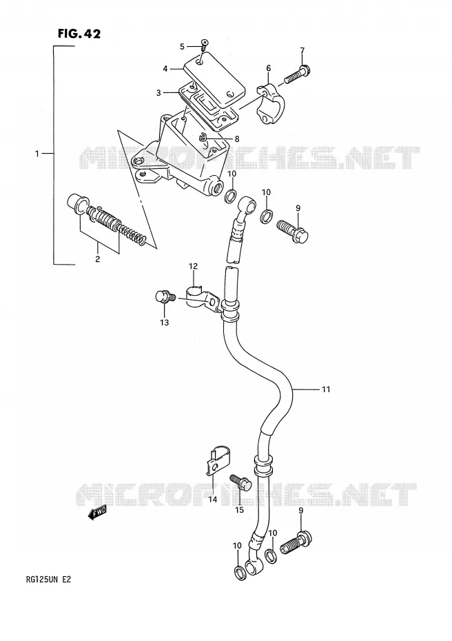 FRONT HOOFDREMCILINDER Suzuki MOTO 125 RG 1992  RG125UN(E2)