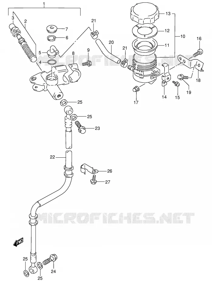 FRONT HOOFDREMCILINDER Suzuki MOTO 125 RG 1993  RG125FP(E18)