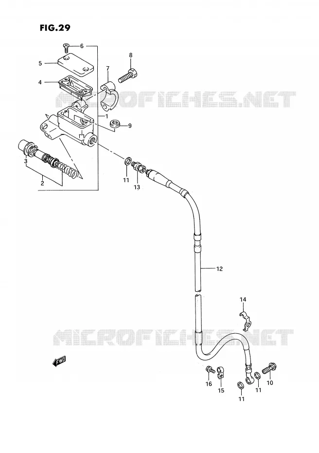 FRONT HOOFDREMCILINDER Suzuki MOTO 125 RM 1992  RM125N(E3)