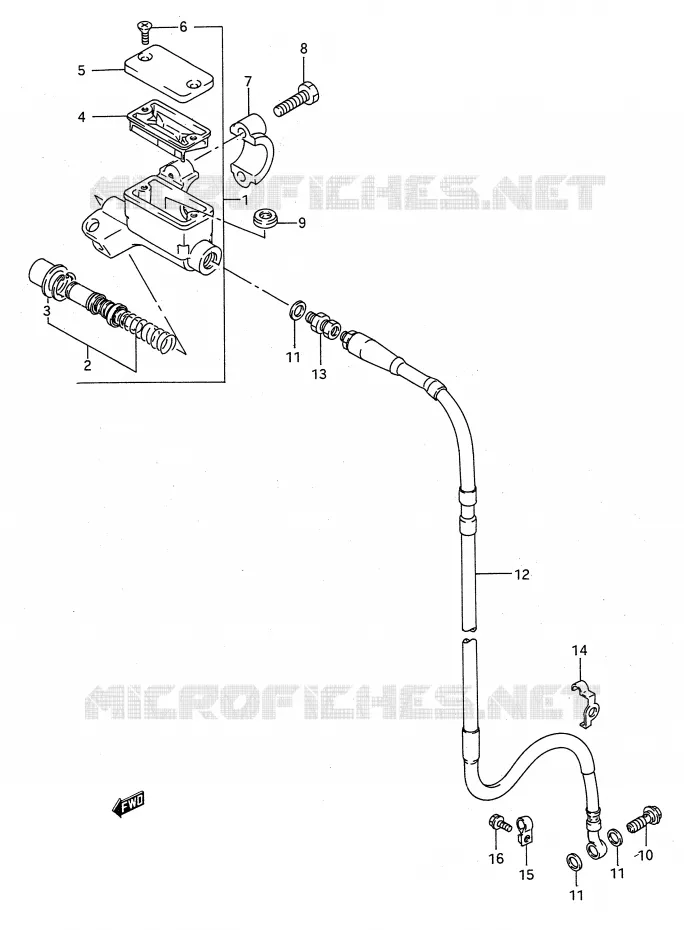 FRONT HOOFDREMCILINDER Suzuki MOTO 125 RM 1993  RM125P(E28)