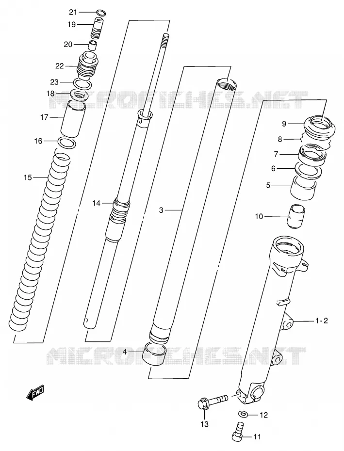 FRONT SCHOKDEMPER (RF900RR/RS) Suzuki MOTO 900 RF 1994  RF900RR(E2)