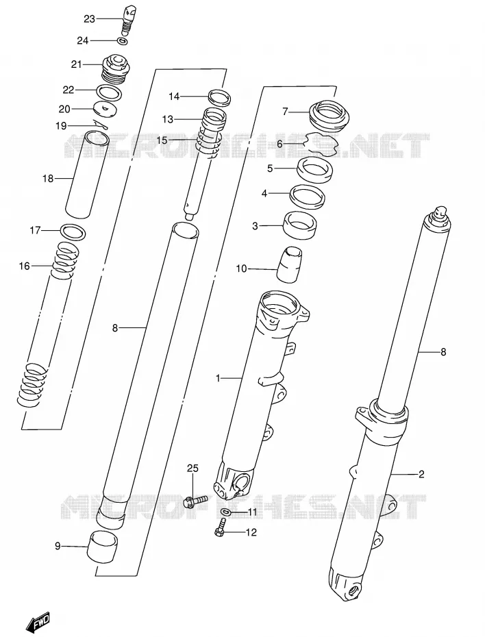 FRONT SCHOKDEMPER Suzuki MOTO 600 RF 1994  RF600RR(E2)