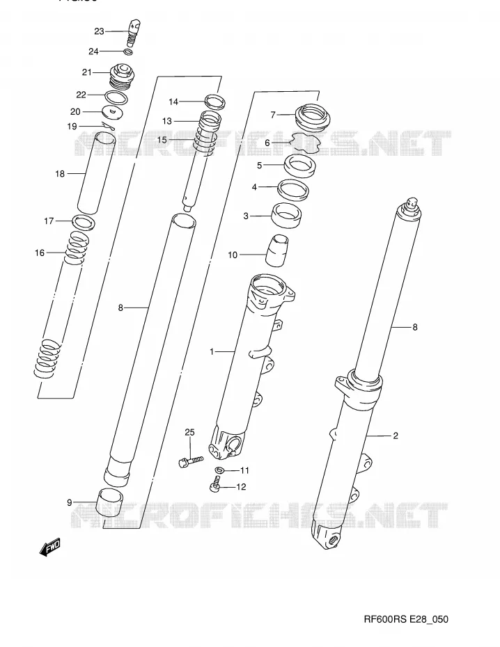 FRONT SCHOKDEMPER Suzuki MOTO 600 RF 1994  RF600RR(E28)