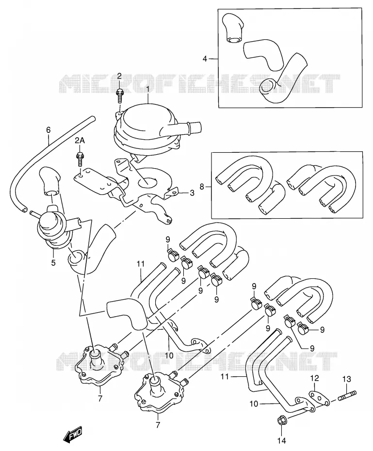 FUEL EVAP SYSTEM (E18,E39) Suzuki MOTO 900 RF 1998  RF900RW(E2)