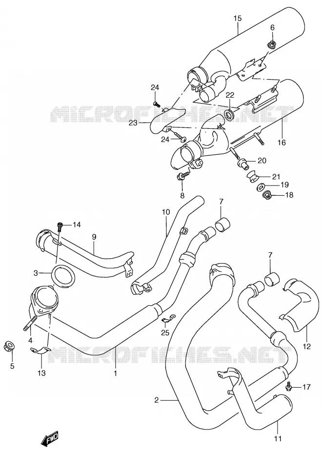 GELUIDDEMPER (MODELE V/W) Suzuki MOTO 800 MARAUDER 1998  VZ800W(E2)