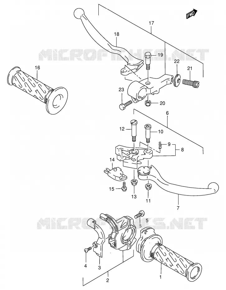 HANDGRIPS - LEVERS Suzuki MOTO 125 RG 1999  RG125FX(E6)