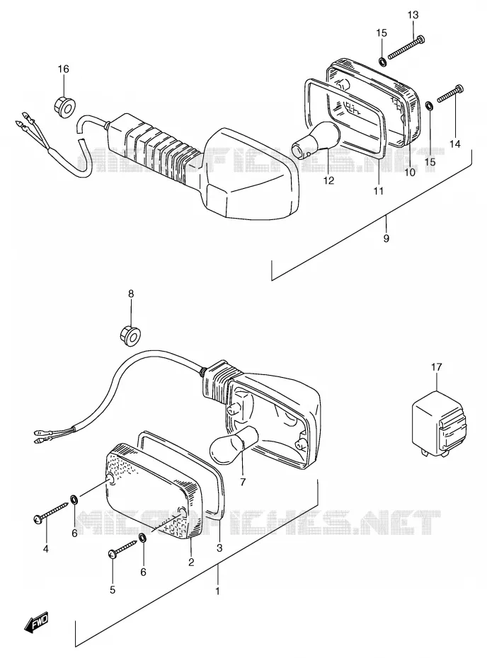 INDICATOREN (E22) Suzuki MOTO 80 RG 1988  RG80J(E4)