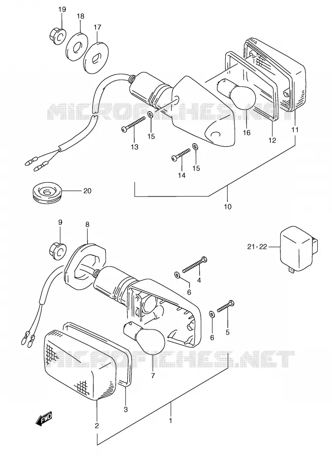 INDICATOREN (E2,E4,E21,E22,E24,E34) Suzuki MOTO 250 RG 1994  RGV250R(E24)