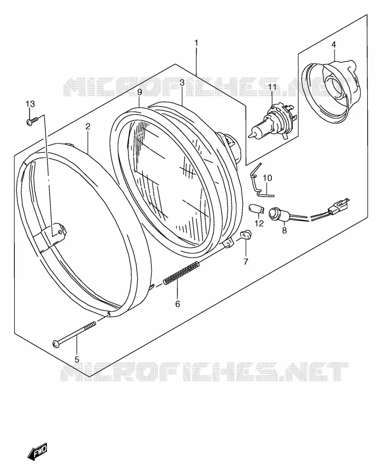 KOPLAMP (E2,E24) Suzuki MOTO 800 MARAUDER 2003  VZ800K3(E2)