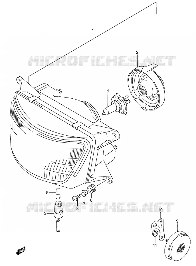 KOPLAMP (MODELE P/R) Suzuki MOTO 600 RF 1997  RF600RV(E2)