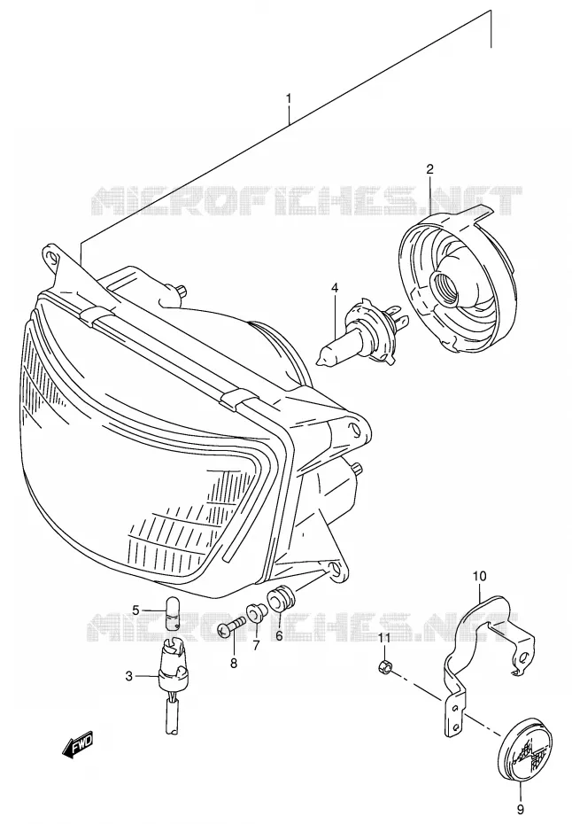 KOPLAMP (MODELE R/S) Suzuki MOTO 900 RF 1994  RF900RR(E2)