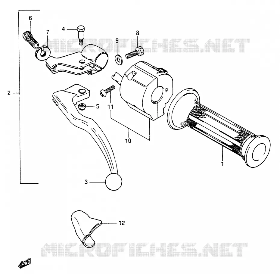 LINKER HANDGREEP (MODELE G) Suzuki MOTO 250 RG 1987  RG250H(G/H)