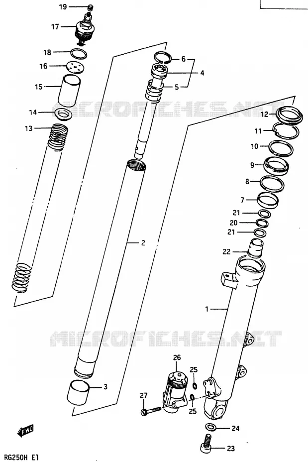 LINKS SCHOKDEMPER Suzuki MOTO 250 RG 1987  RG250FCH(G/H)