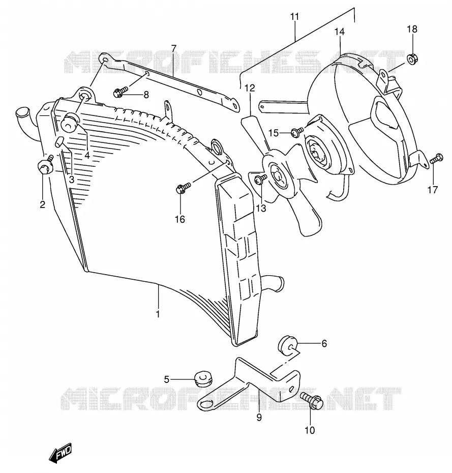 RADIATOR Suzuki MOTO 600 RF 1996  RF600RUT(E2)