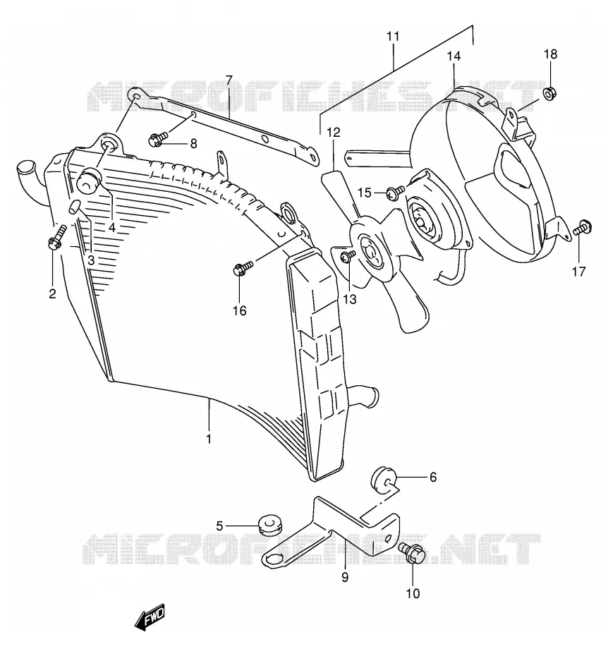 RADIATOR Suzuki MOTO 900 RF 1995  RF900RS2(E2)
