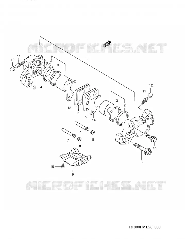 REAR CALIPER (MODELE R/S) Suzuki MOTO 900 RF 1996  RF900RT(E28)