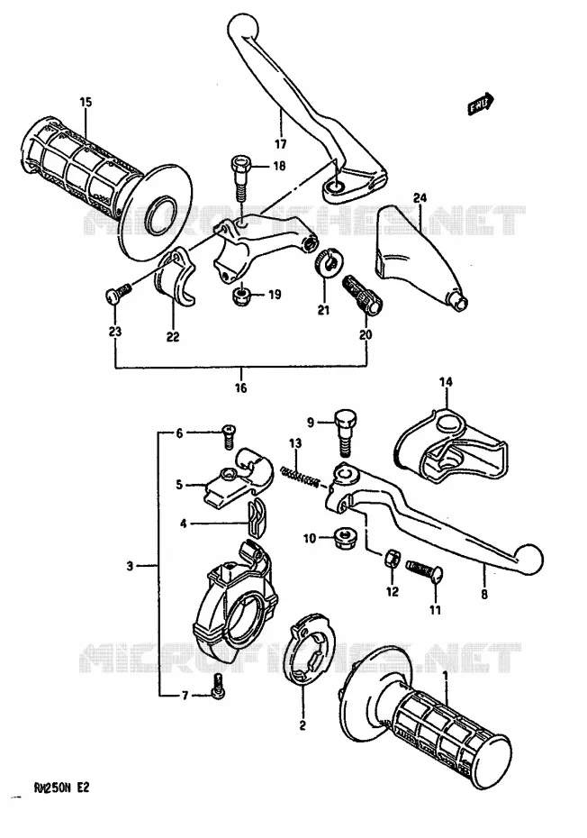 SCHAKELAARS (MODELE K/L/M) Suzuki MOTO 250 RM 1990  RM250L(K/L/M/N)