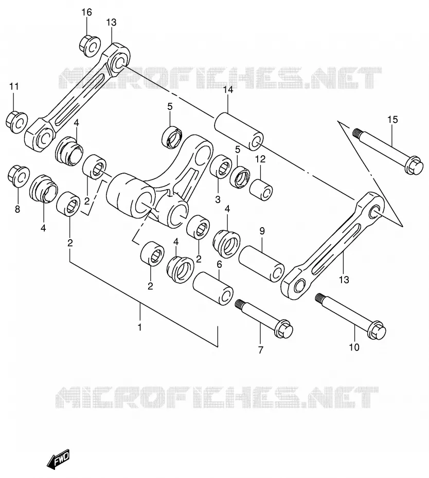 SCHOKBREKER AANEENSCHAKELING (MODELE W/X) Suzuki MOTO 125 RM 1996  RM125T(E2)
