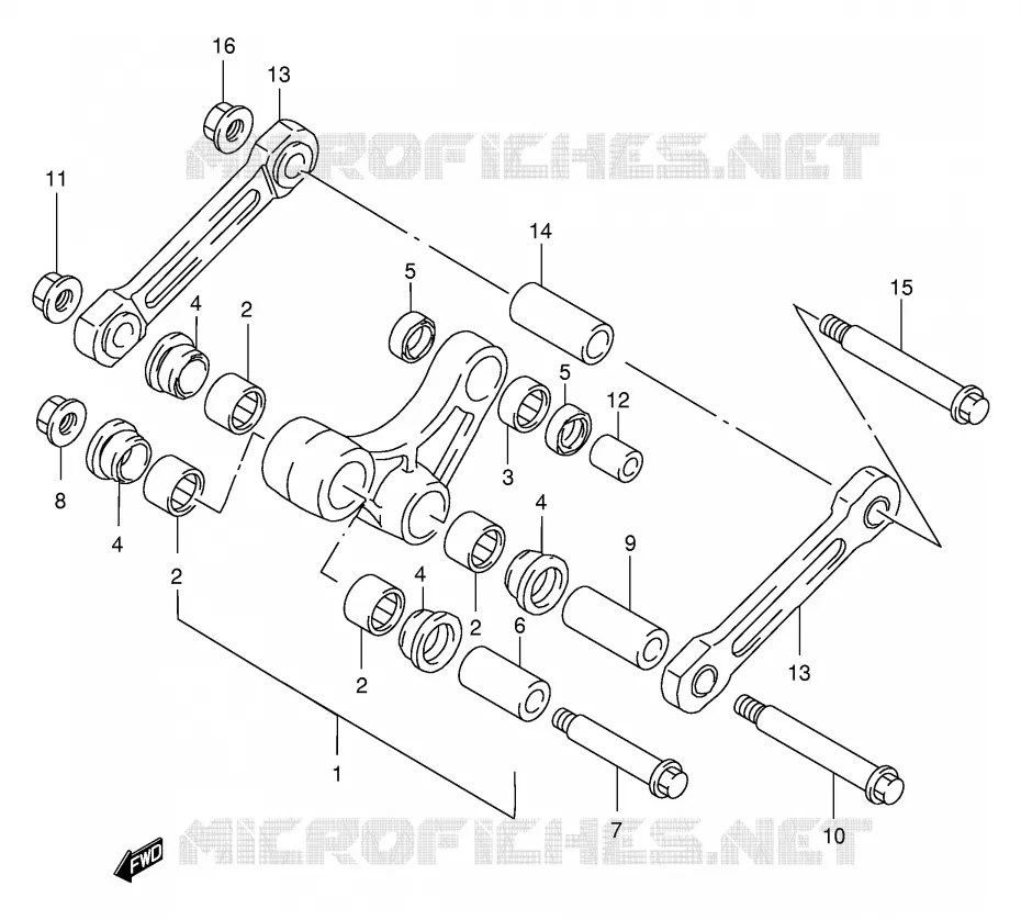 SCHOKBREKER AANEENSCHAKELING (MODELE W/X) Suzuki MOTO 250 RM 1996  RM250T(E3/E28)