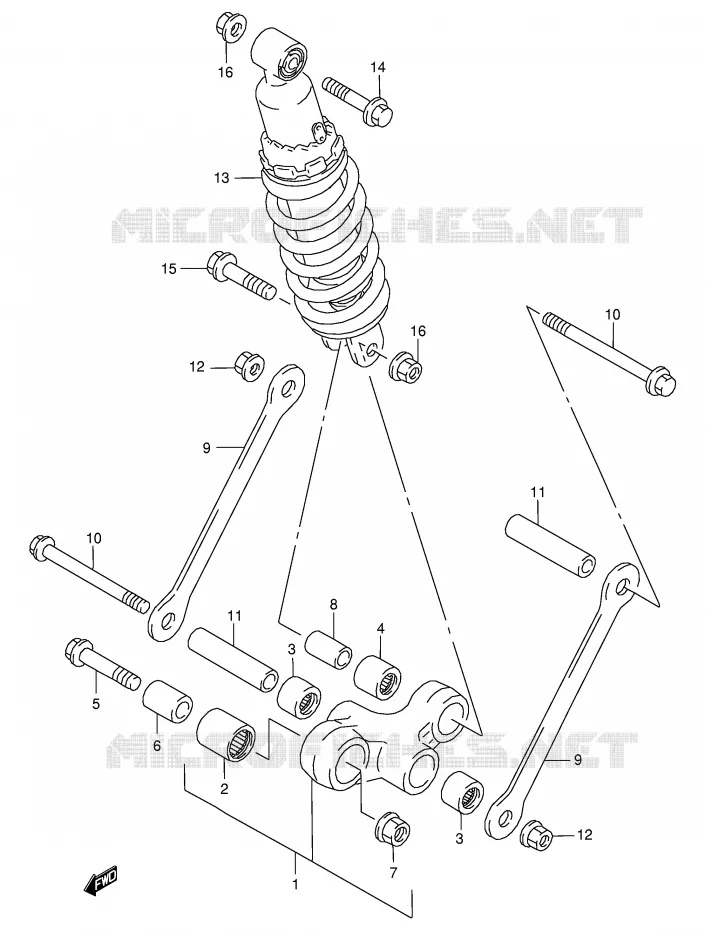 SCHOKBREKER AANEENSCHAKELING Suzuki MOTO 125 RG 1993  RG125FUP(E18)