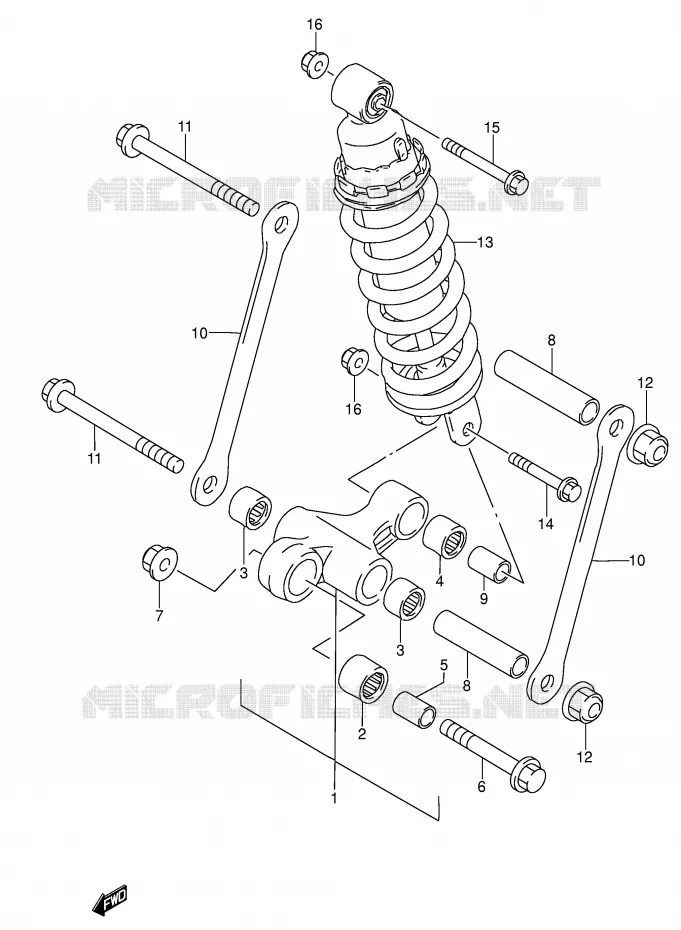 SCHOKBREKER AANEENSCHAKELING Suzuki MOTO 600 RF 1995  RF600RUS(E2)