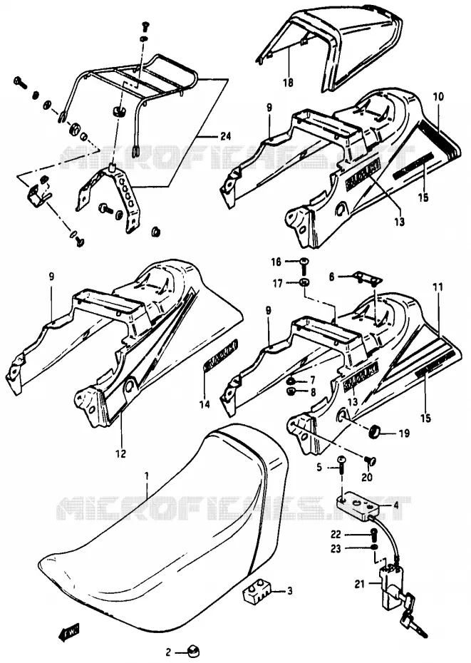 SEAT (MODELE D/E/F) Suzuki MOTO 50 RG 1985  RG50F(D/E/F/1/G/J/K)