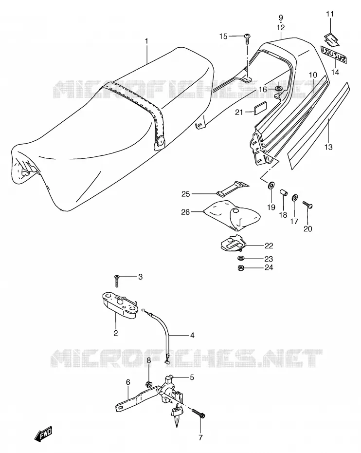 SEAT (MODELE F/H) Suzuki MOTO 80 RG 1991  RG80M(E4)