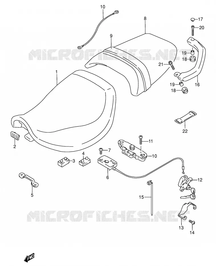 SEAT (MODELE P/R) Suzuki MOTO 600 RF 1995  RF600RS(E2)