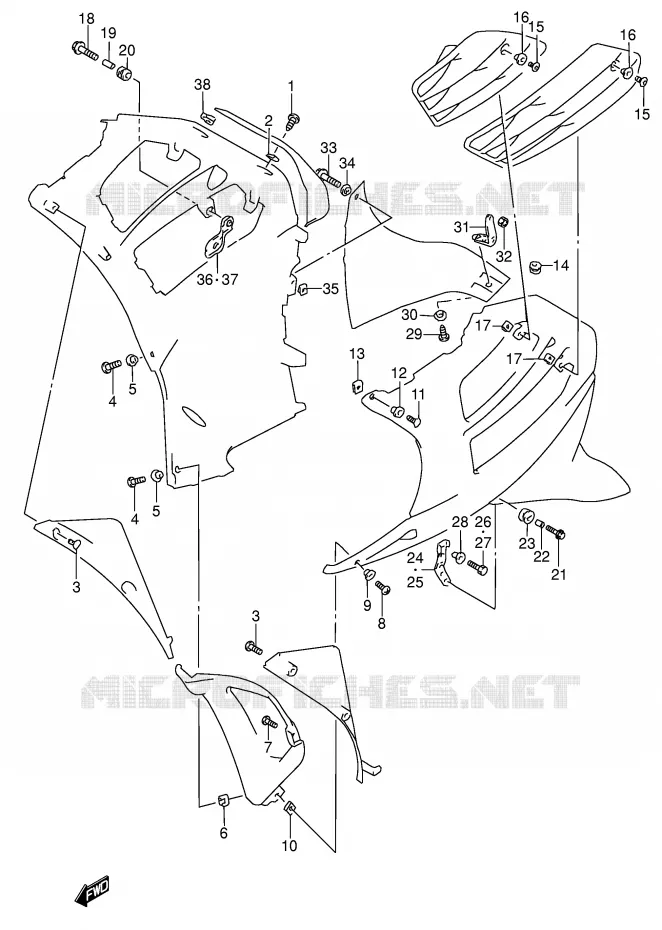 SIDE KUIP Suzuki MOTO 600 RF 1994  RF600RUR(E2)
