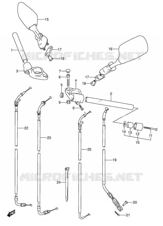 STUUR (MODELE R/S/T/V) Suzuki MOTO 600 RF 1993  RF600RP(E2)