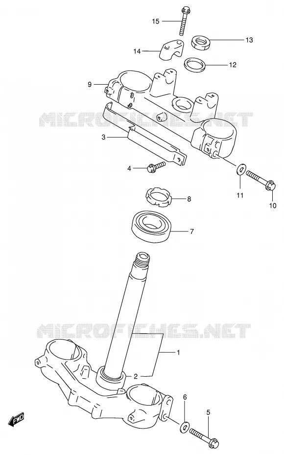 STUURKOLOM (MODELE T/V/W) Suzuki MOTO 250 RM 1996  RM250T(E3/E28)