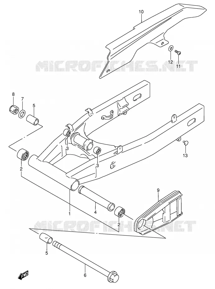 SWINGARM (MODELE P/R/S) Suzuki MOTO 600 RF 1994  RF600RUR(E2)