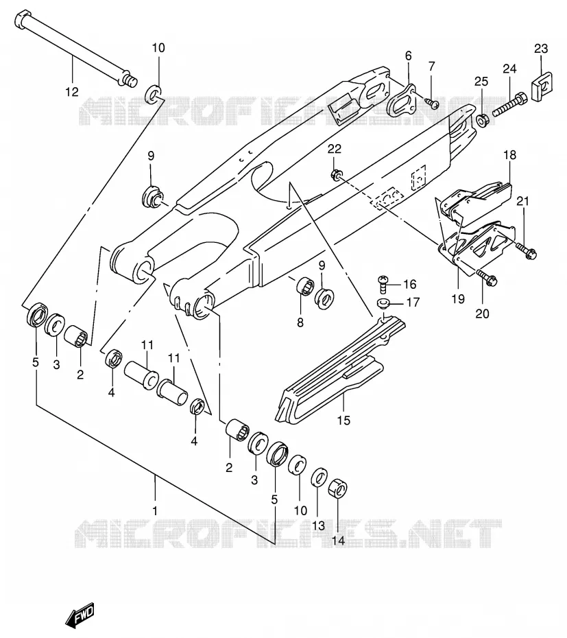 SWINGARM (MODELE X) Suzuki MOTO 125 RM 2000  RM125Y(E2)