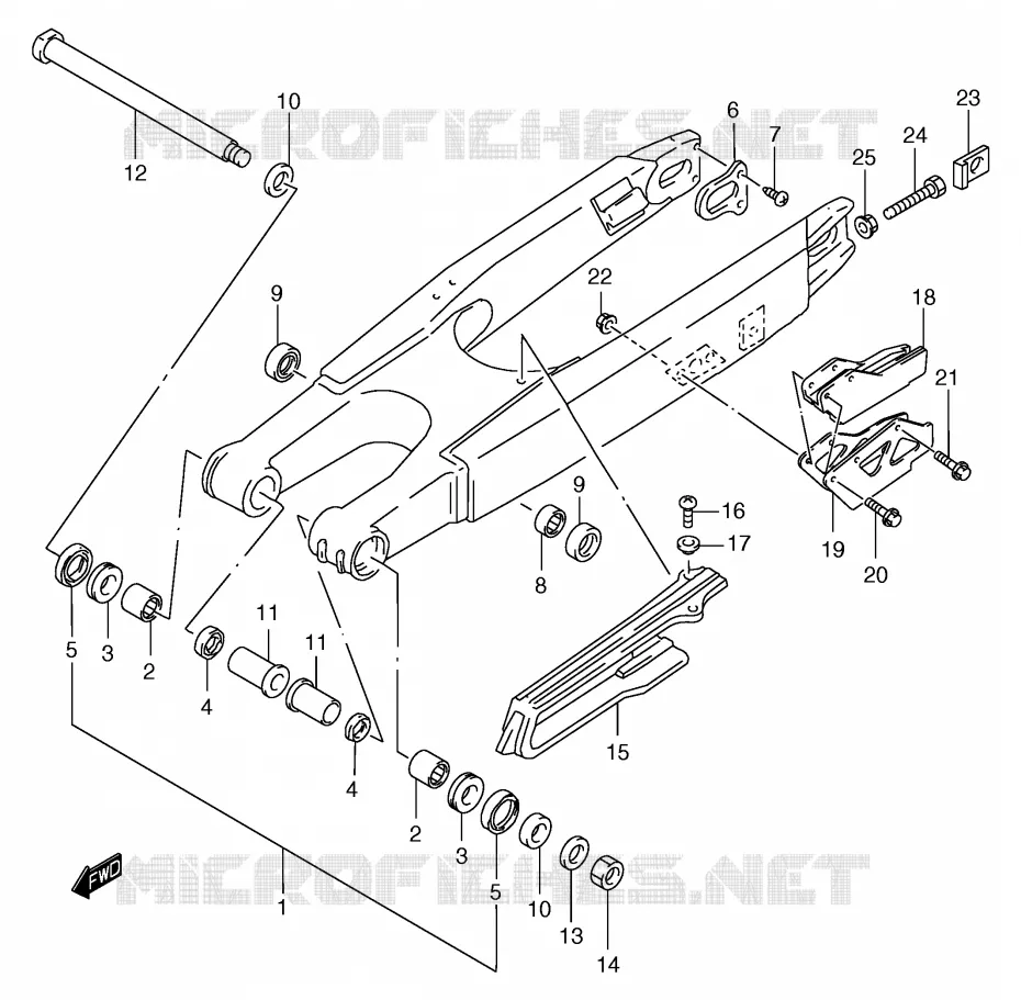 SWINGARM (MODELE Y) Suzuki MOTO 125 RM 2000  RM125Y(E2)