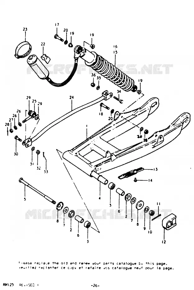 SWINGARM (RM125N) Suzuki MOTO 125 RM 1980  RM125T