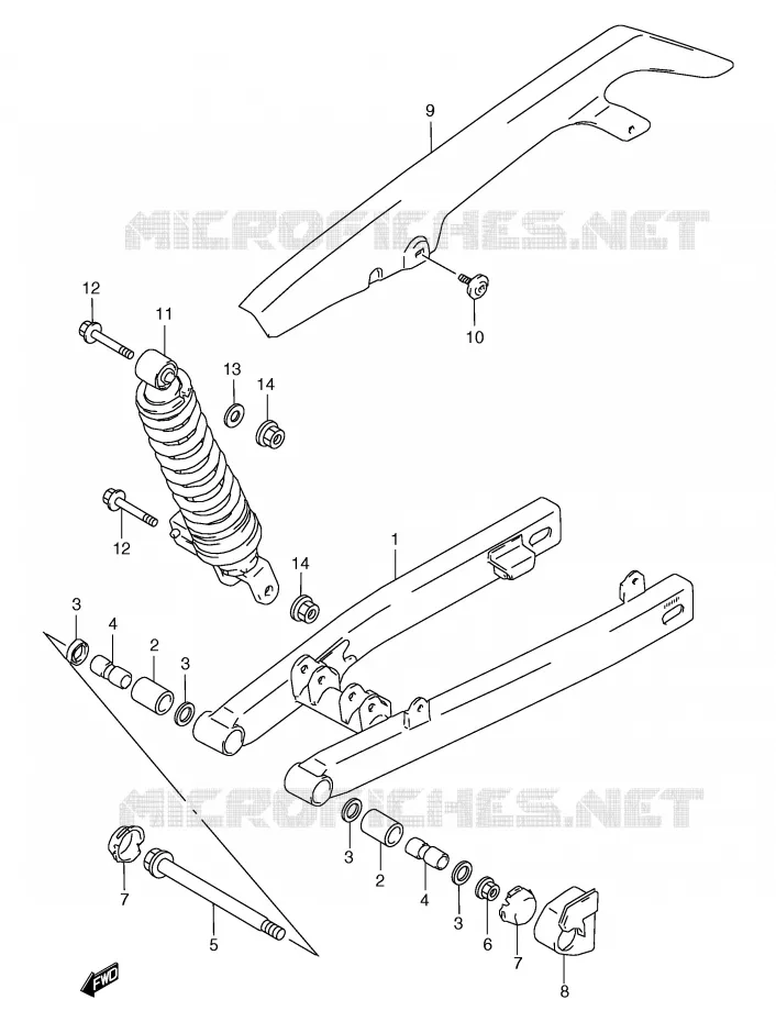 SWINGARM Suzuki MOTO 50 RG 1994  RG50R(E6)