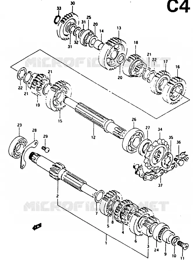 TRANSMISSION Suzuki MOTO 125 RG 1993  RG125FP(N/P/R)