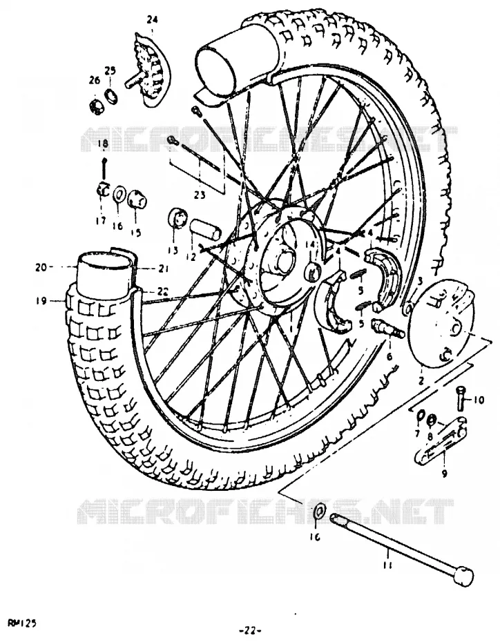 VOORWIEL Suzuki MOTO 125 RM 1980  RM125T