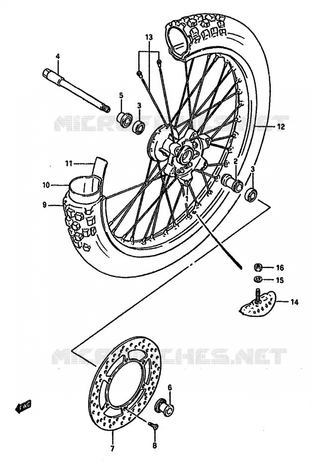 VOORWIEL Suzuki MOTO 125 RM 1986  RM125G(G/H/J)