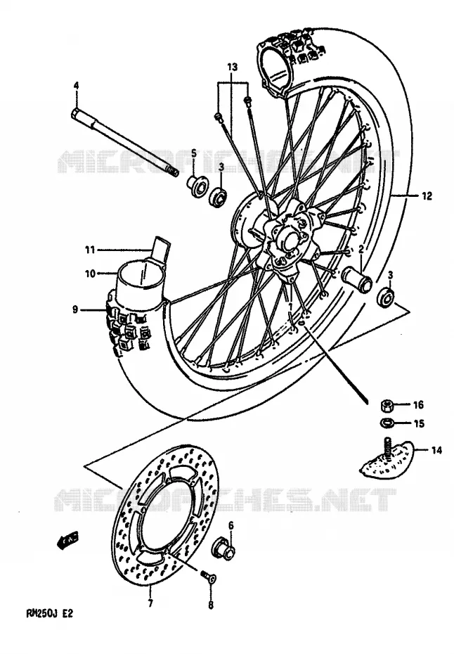 VOORWIEL Suzuki MOTO 250 RM 1988  RM250J