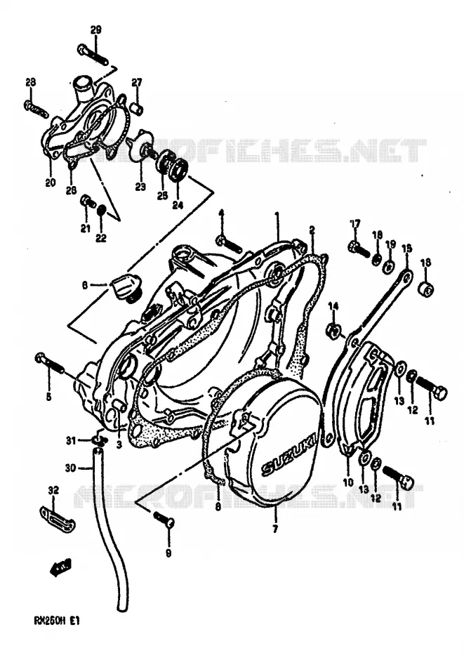 WATER POMPHUIS (MODELE G) Suzuki MOTO 250 RM 1987  RM250H(G/H)