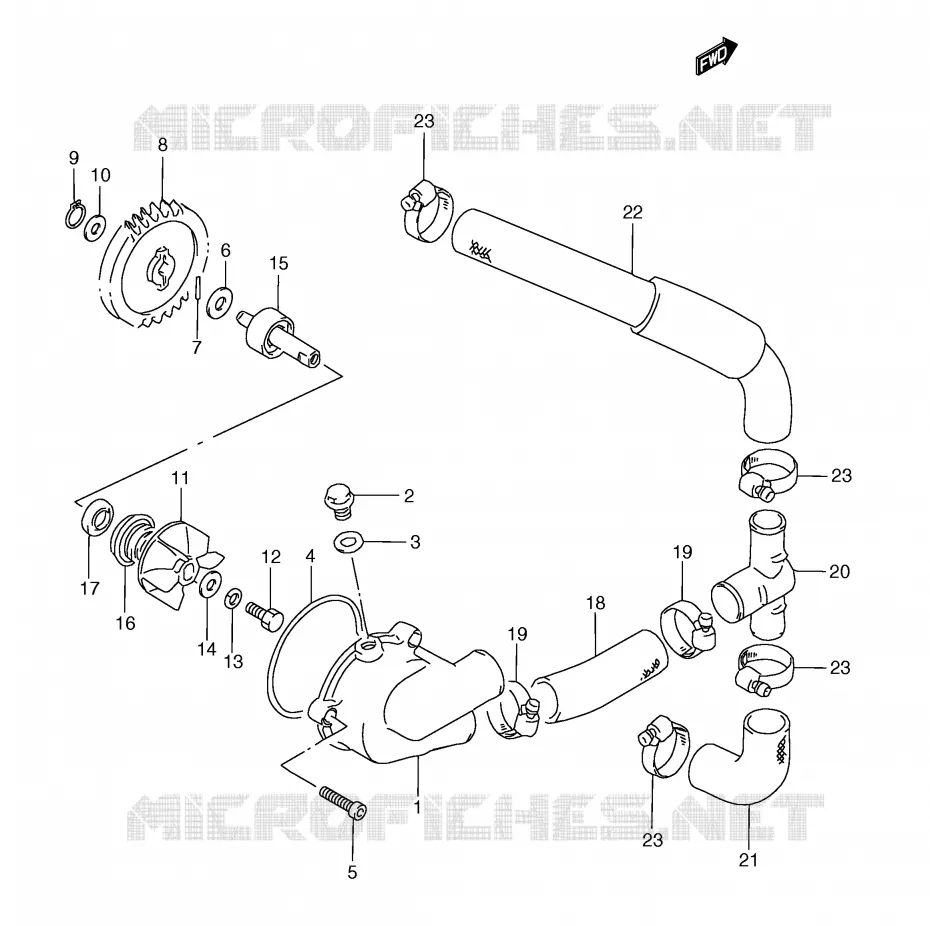 WATERPOMP Suzuki MOTO 250 RG 1993  RGV250P(E24)