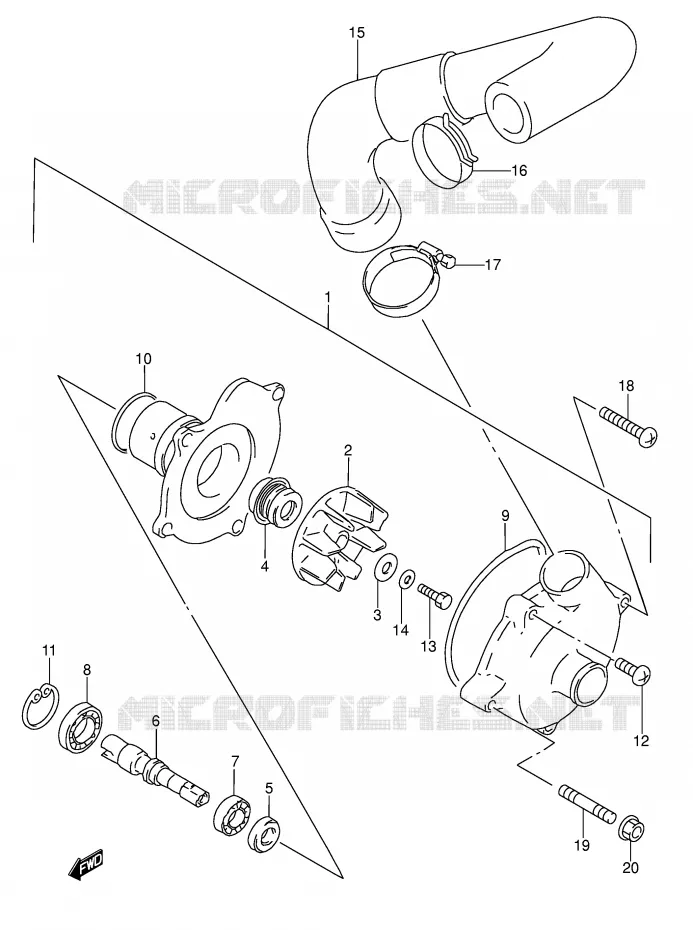 WATERPOMP Suzuki MOTO 600 RF 1993  RF600RP(E2)